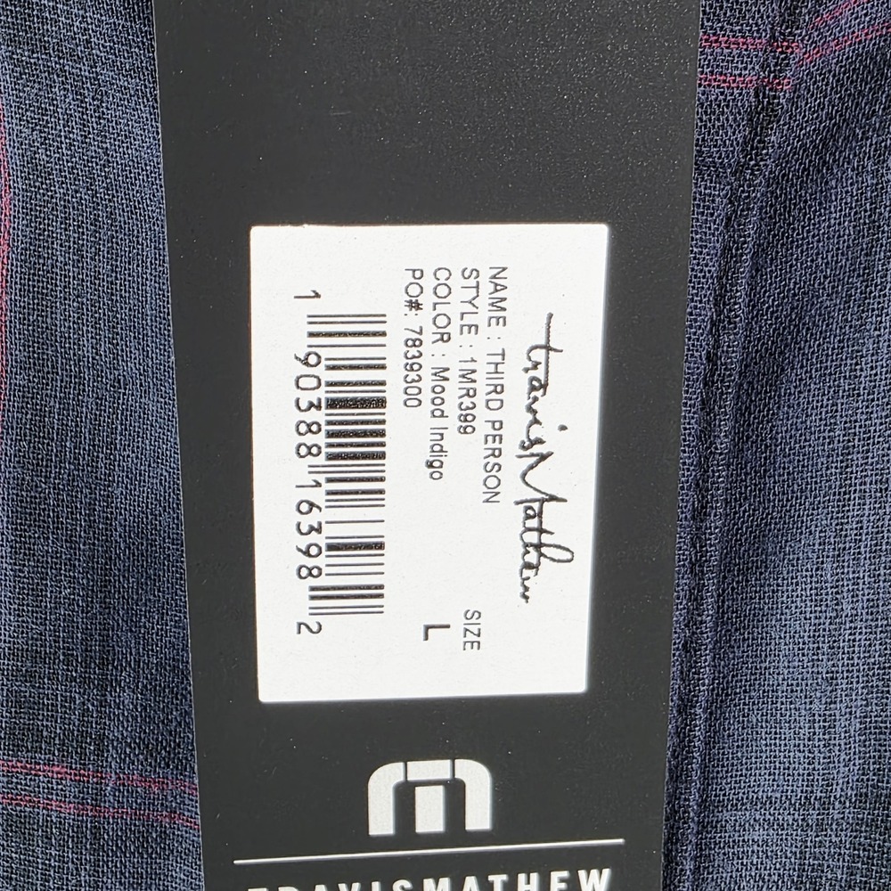 Travis Mathew Shirt Men's Large Blue Plaid Flannel Long Sleeve Button Up NWT‎ - Picture 3 of 12